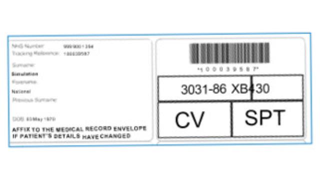 Transit label for medical record movement